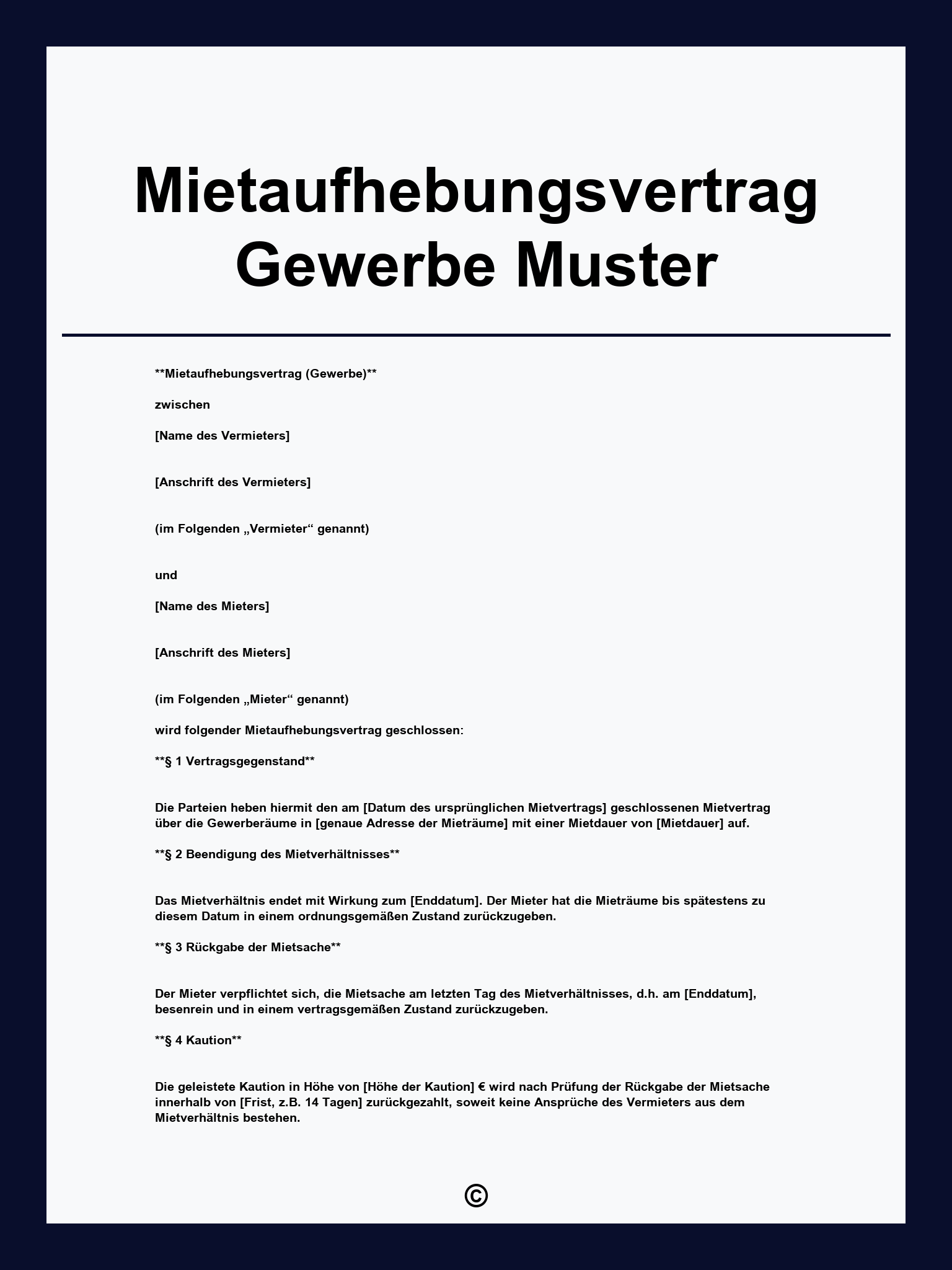 Mietaufhebungsvertrag Abfindung Höhe