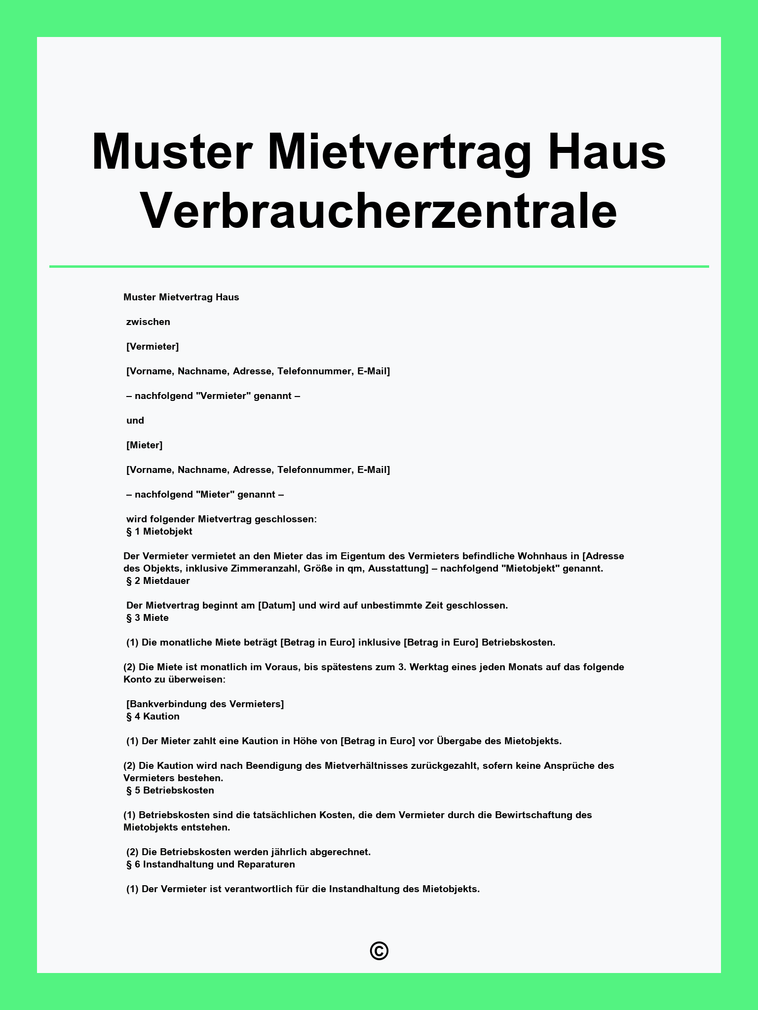 Luxus Mietvertrag Haus Vorlage Pdf Ebenbild